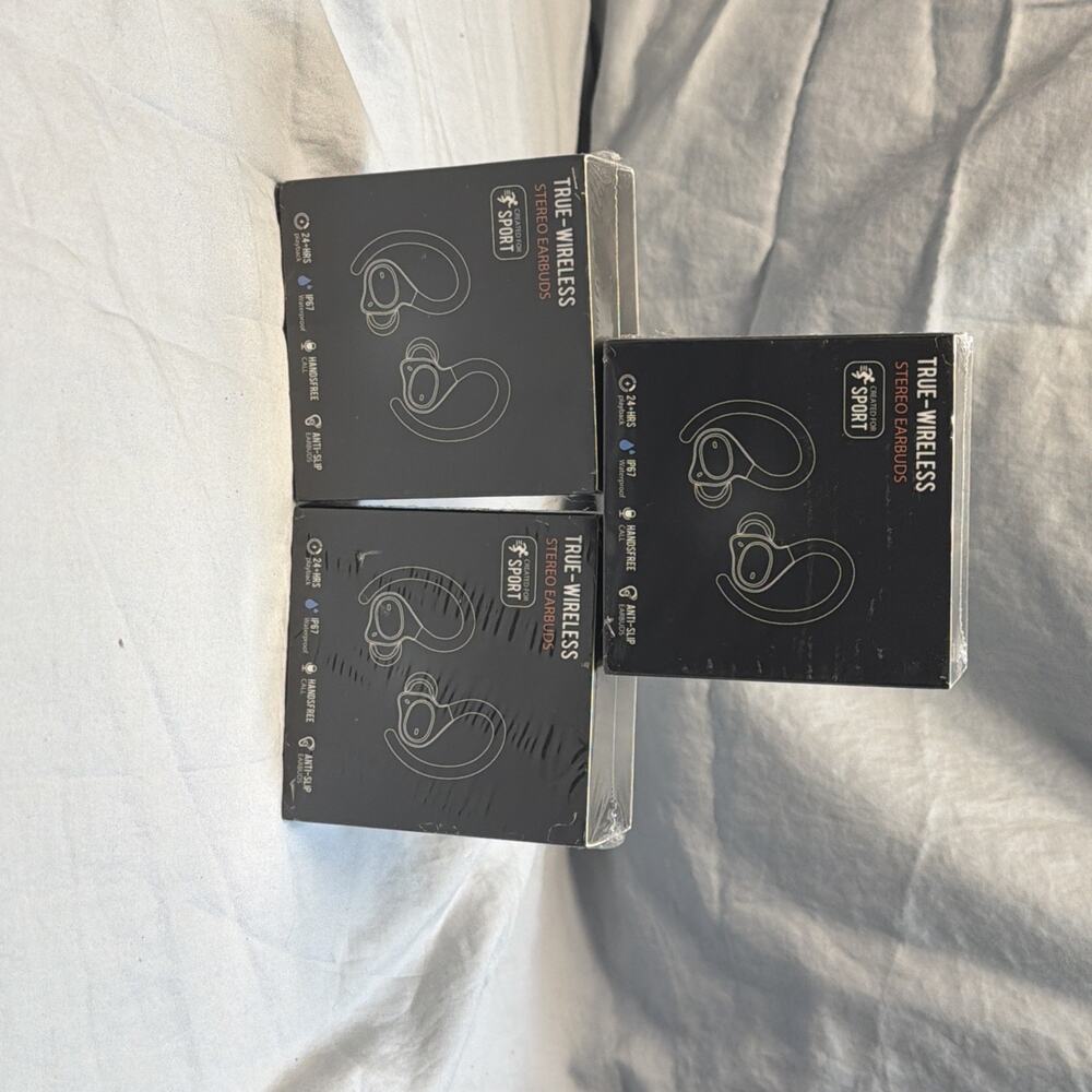 3 Pairs True Wireless Earbuds - Earhooks, Bluetooth For iPhone, IPX7 Waterproof